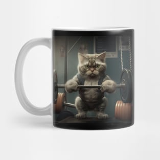 Cat fitness at gym sport bodybuilding lover Mug